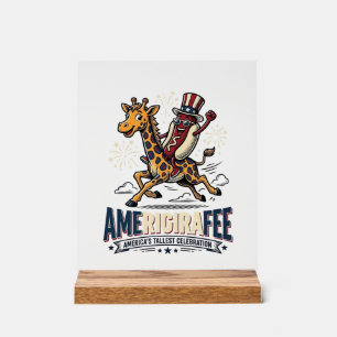 Chemise drôle Amerigiraffee patriotique girafe hot