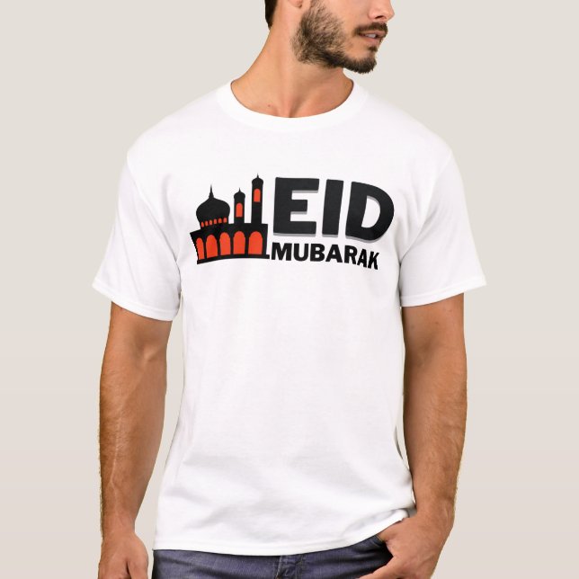 Chemise EID Moubarak, Joyeux T-shirt Eid (Devant)