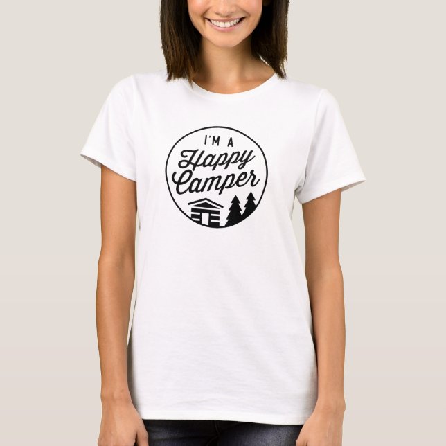 Chemise en T-shirt Femme Happy Camper (Devant)