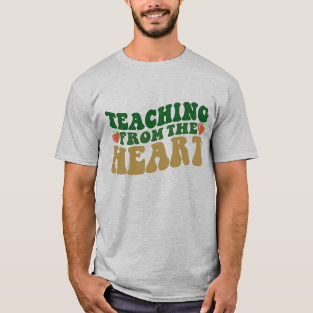 Chemise enseignant | Enseignement Du T-shirt Coeur (Devant)