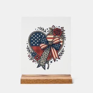 Chemise Fleurie à Nœud Papillon Cœur Patriotique V