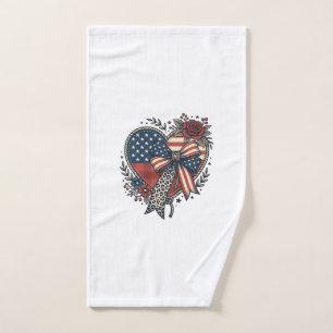 Chemise Fleurie à Nœud Papillon Cœur Patriotique V