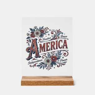 Chemise Fleurie Patriotique Vintage Merica Design_