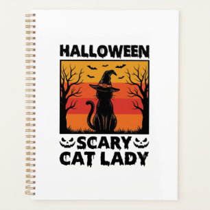 Chemise Halloween Dame de chat effrayant Gravure V