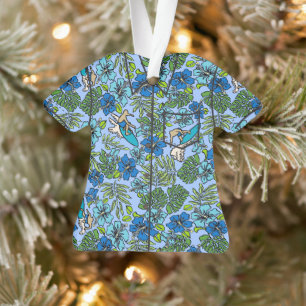 Chemise hawaïenne Surf Pareau Hibiscus Aloha - ble