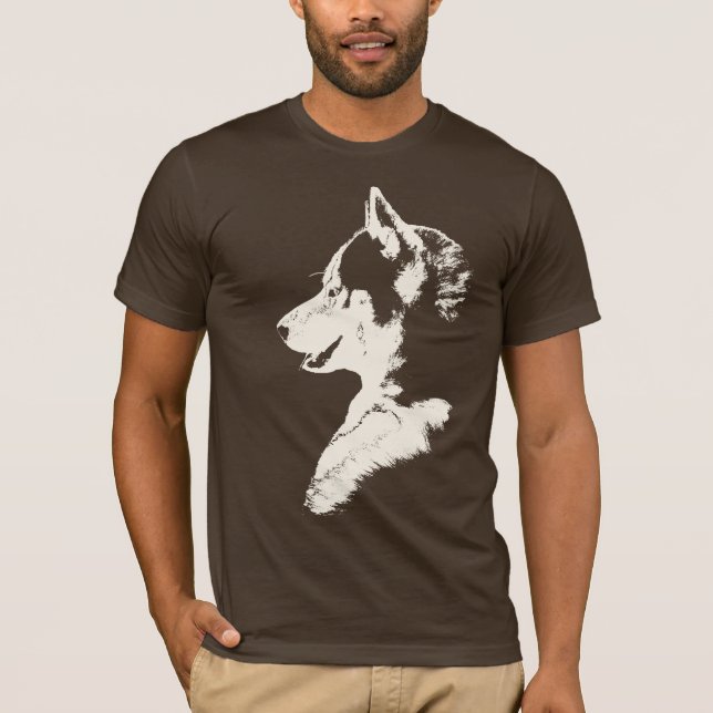 Chemise Husky T-shirt Wolf Art Hooded Chemise traî (Devant)