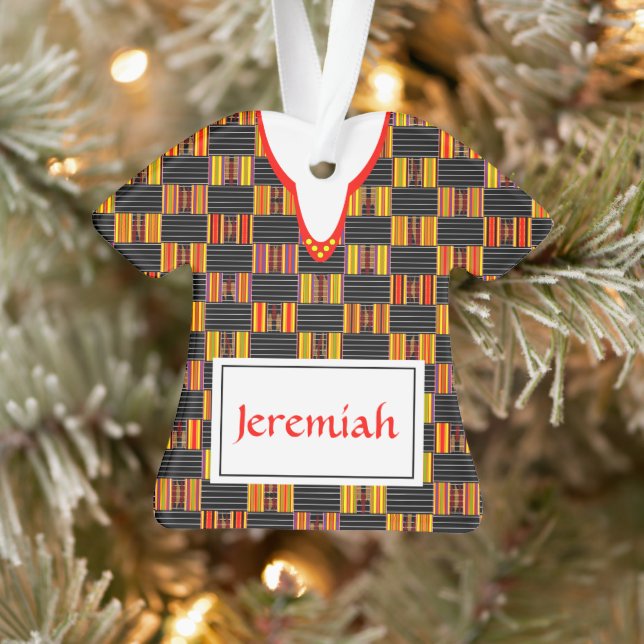 Chemise Kente avec le nom K30 ornement acrylique (Arbre)