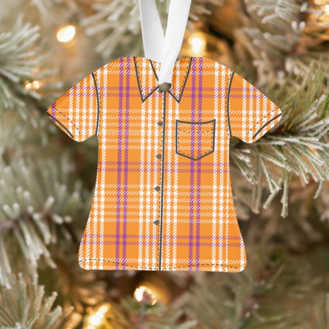 Chemise Palaka Plaid Aloha - Orange (Arbre)