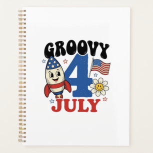 Chemise patriotique de fusée Groovy 4 juillet Desi