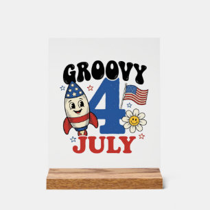 Chemise patriotique de fusée Groovy 4 juillet Desi