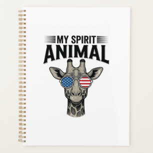Chemise patriotique vintage girafe animal spiritue