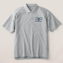 Chemise Polo brodée avec lettres bleues