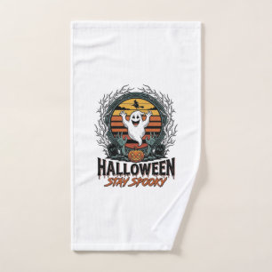Chemise rétro Halloween avec lune fantôme gravée D