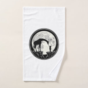 Chemise silhouette de girafe et d'enfant sous la l