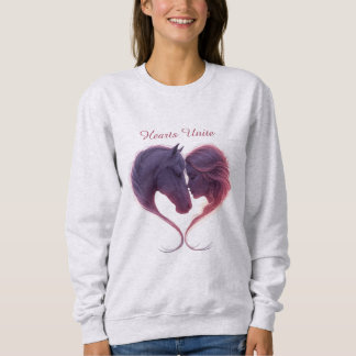 Chemise sweat à cheval ombré et cœur de dame