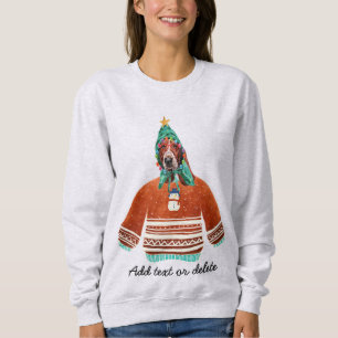 Chemise sweat Basset Hound Chien Noël Maman Drôle