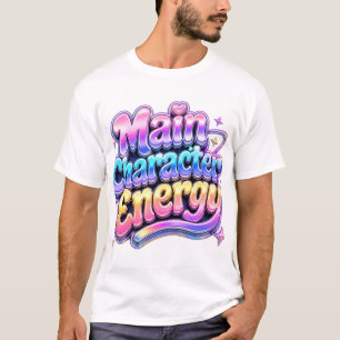 Chemise T-Shirt à texte bulle Rétro Y2K Énergie de