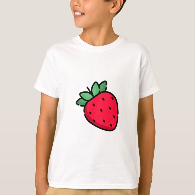 Chemise T-Shirt aux fraises pour enfants (Devant)