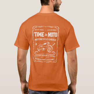 Chemise T-shirt avec label de garage moto Time to