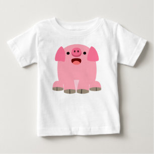 Chemise T-shirt bébé cochon en caricature mignonne