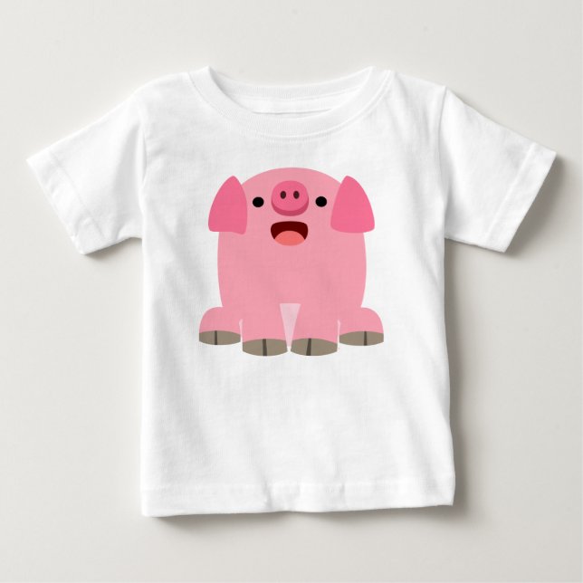 Chemise T-shirt bébé cochon en caricature mignonne (Devant)