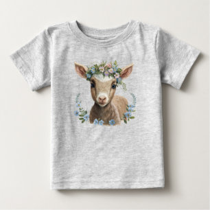 Chemise T-shirt bébé fleur de chèvre