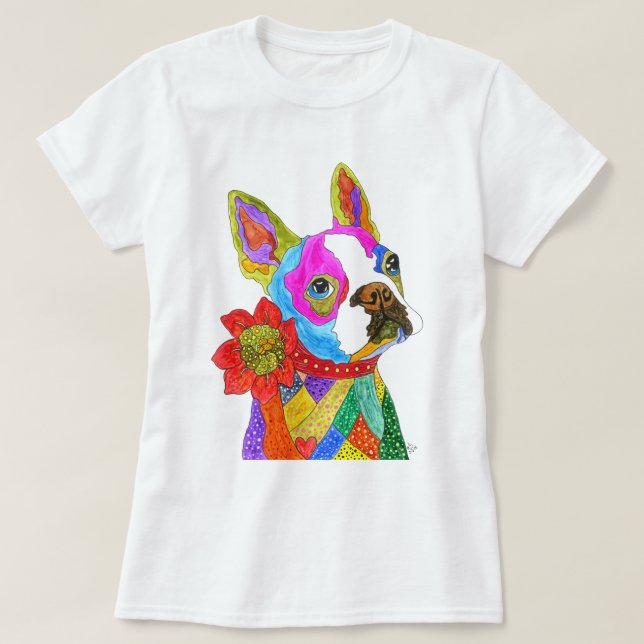 Chemise T-Shirt Boston Terrier de Boston mignonne  (Design devant)