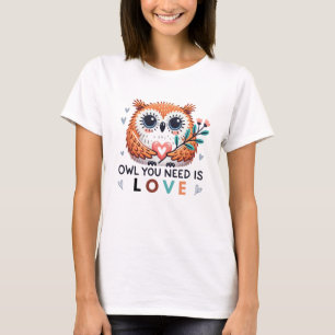 Chemise T-shirt Chouette mignonne avec message d'a