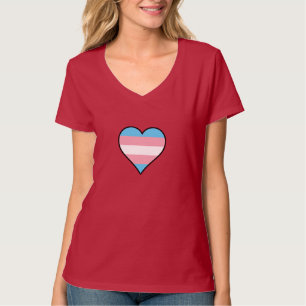 Chemise T-Shirt coeurs de fierté transgenre