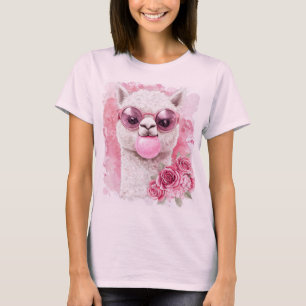 Chemise T-Shirt Cute Alpaca - Llama Bubblegum avec