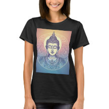Chemise T-shirt d'art mandala Bouddha méditant - E