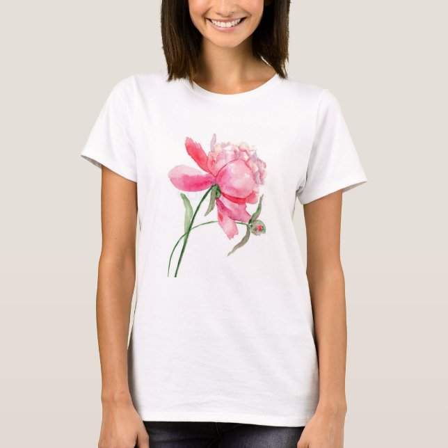 Chemise T-Shirt de base pour femmes Watercolor Pin (Devant)