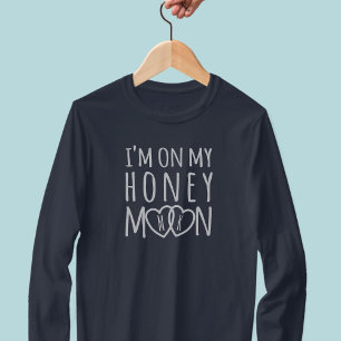 Chemise T-Shirt de Monogramme de coeur de lune de 