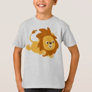 Chemise T-shirt Enfants Lion Gamboling Cartoon
