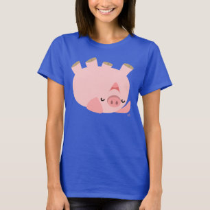 Chemise T-shirt Femme Cochon De Dessin