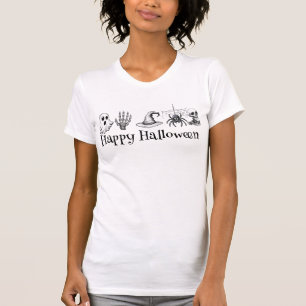 Chemise T-Shirt Femme Cute Halloween Icônes - Styl