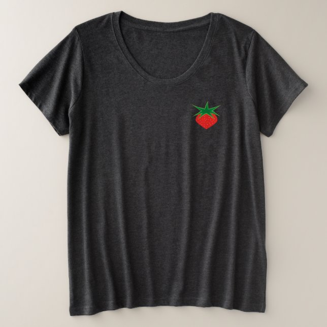 Chemise T-shirt femme fraise plus taille (Design devant)