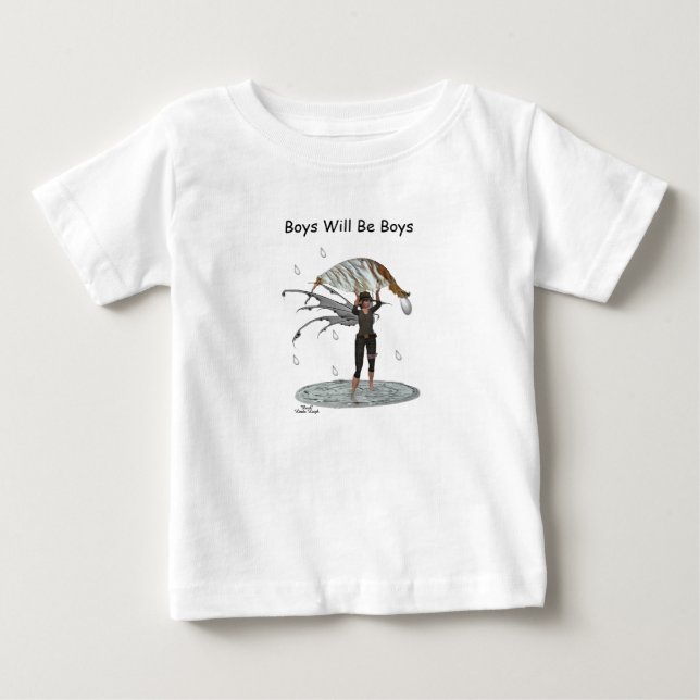 Chemise T-Shirt Garçon Fée De Pluie Avec Feuilles  (Devant)
