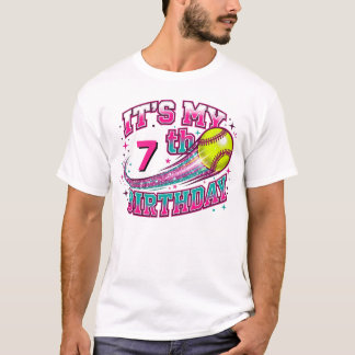 Chemise T-shirt Graphique de Softball "C'est Mon 7