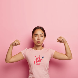Chemise T-Shirt Gras Rose Girl Power