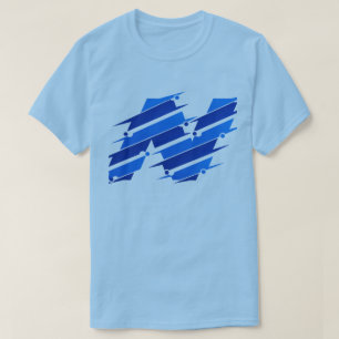 Chemise T-shirt Logo Abstrait Bleu Géo Futuriste
