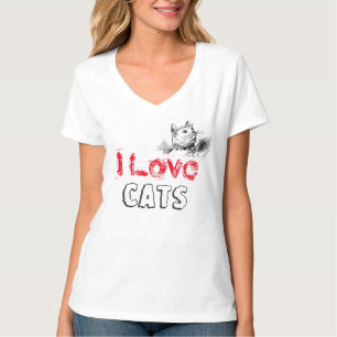 "Chemise T-shirt Nano V-Neck pour femmes Chat's Ha