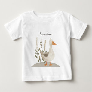 Chemise T-Shirt pour bébé d'oie à l'aquarelle mign