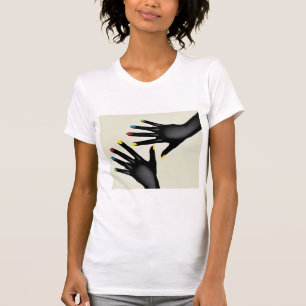 Chemise T-Shirt pour femmes aux mains noires