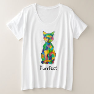 Chemise T-shirt Rainbow Cat Purrfect Plus Size