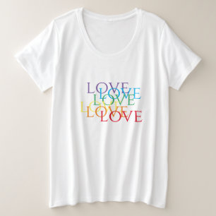 Chemise T-shirt RAINBOW LOVE Women's Plus Size