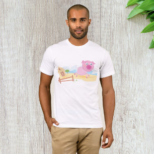 Chemise T-Shirt Rose Farm Pig Mens