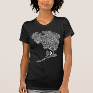 Chemise T-Shirt sur la carte d'art Word de Queens 