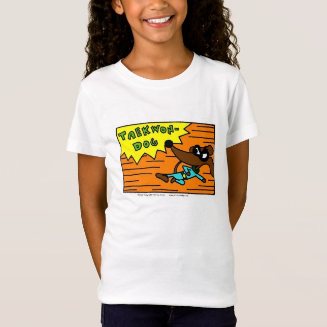 Chemise T-Shirt "TAEKWON-DOG" pour filles (Devant)