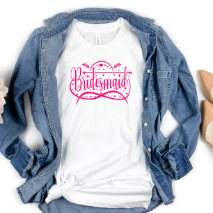 Chemise T-shirt typographie rose Demoiselle d'honn